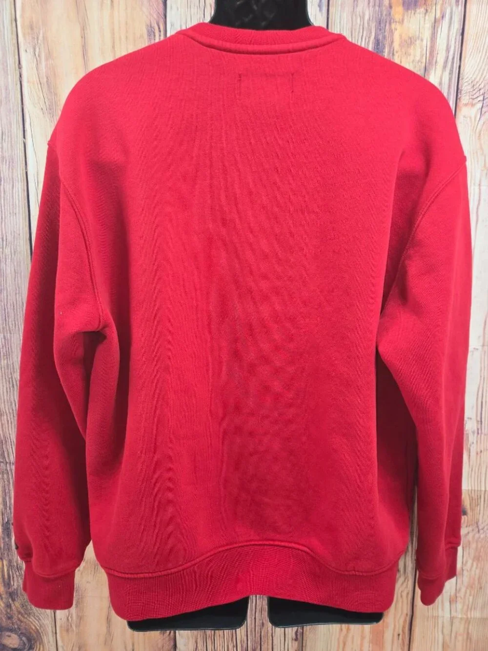 Jordan Men's Red Plaid Logo Crew Sweatshirt Large